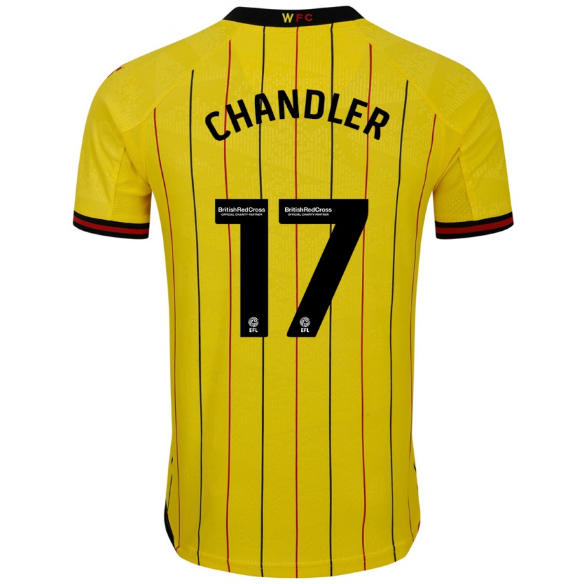 Kinder Megan Chandler #17 Gelb Schwarz Heimtrikot Trikot 2024/25 T-Shirt