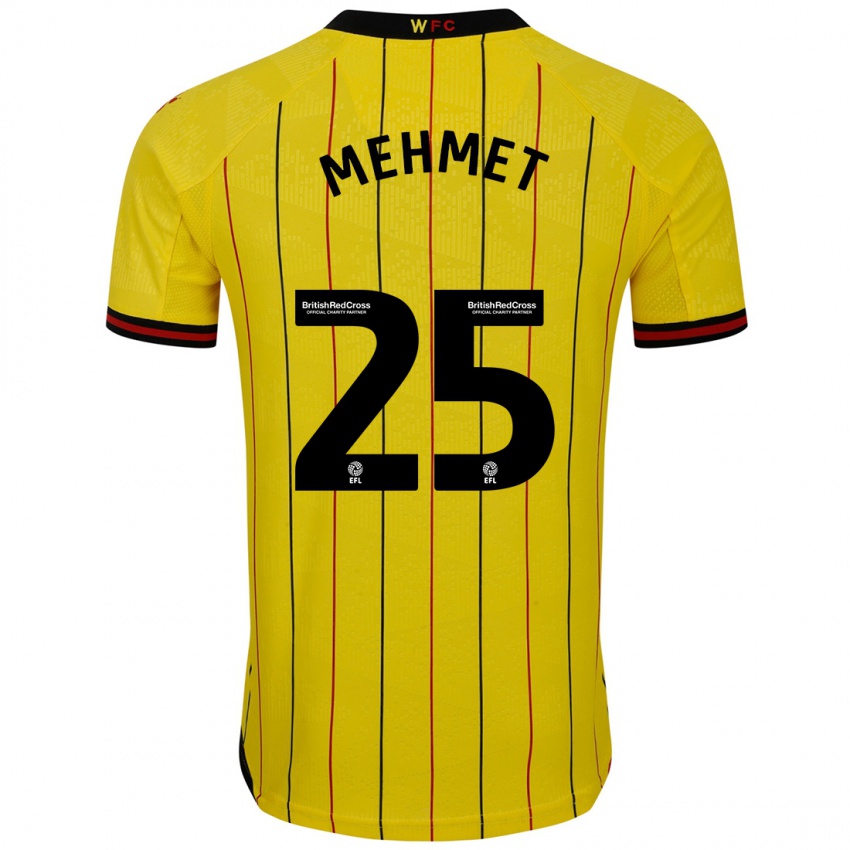 Kinder Melis Mehmet #25 Gelb Schwarz Heimtrikot Trikot 2024/25 T-Shirt