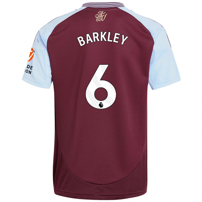 Kinder Ross Barkley #6 Burgunder Himmelblau Heimtrikot Trikot 2024/25 T-Shirt