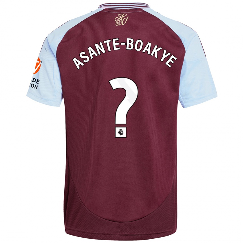 Kinder Max Asante-Boakye #0 Burgunder Himmelblau Heimtrikot Trikot 2024/25 T-Shirt