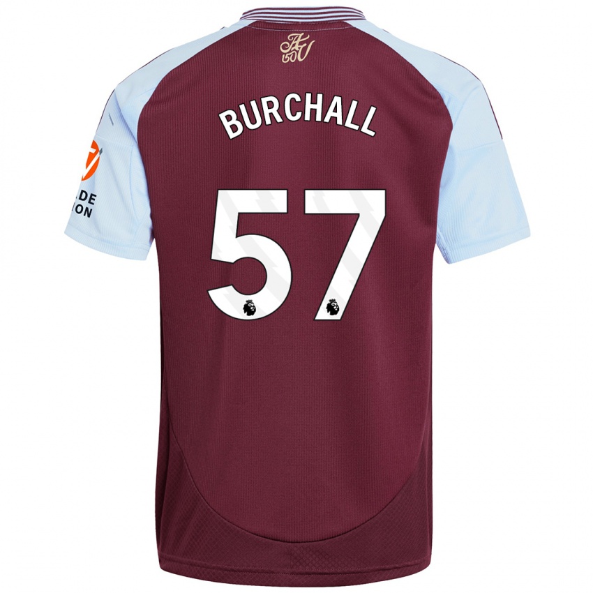 Kinder Ajani Burchall #57 Burgunder Himmelblau Heimtrikot Trikot 2024/25 T-Shirt