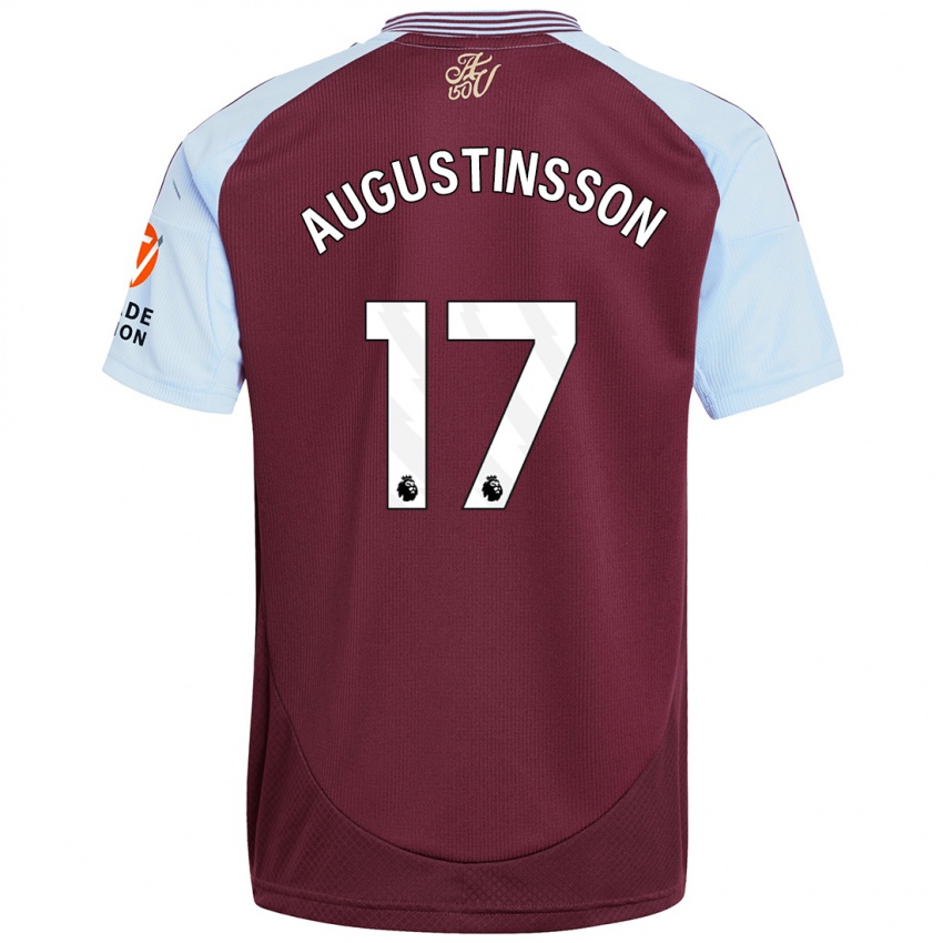 Kinder Ludwig Augustinsson #17 Burgunder Himmelblau Heimtrikot Trikot 2024/25 T-Shirt