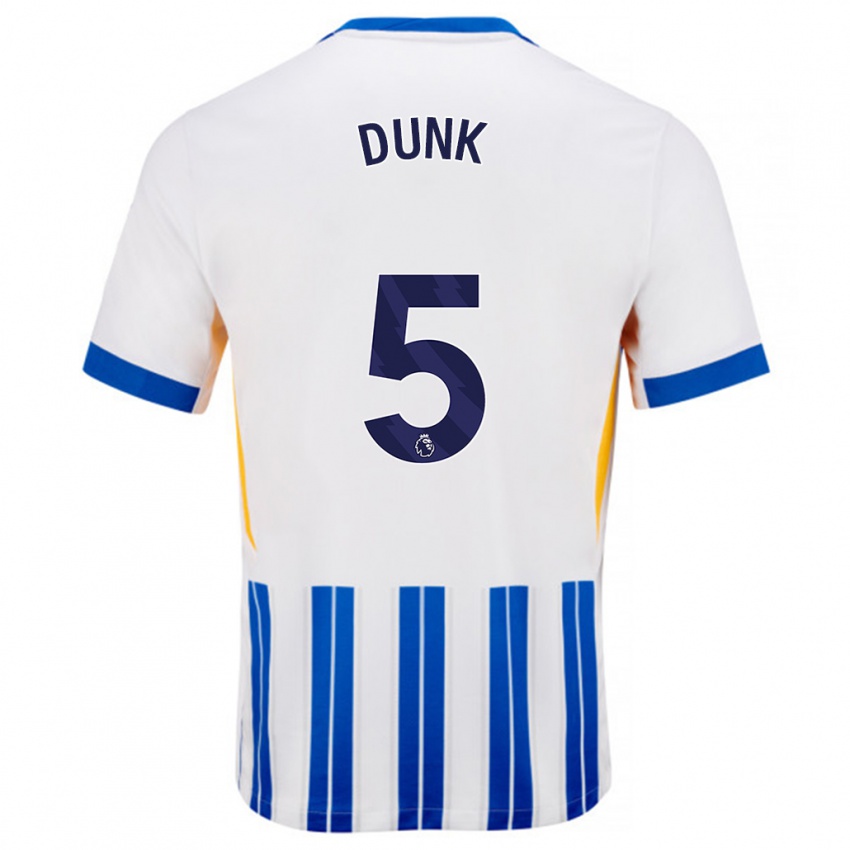 Kinder Lewis Dunk #5 Weiß Blaue Nadelstreifen Heimtrikot Trikot 2024/25 T-Shirt