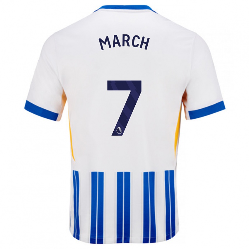 Kinder Solly March #7 Weiß Blaue Nadelstreifen Heimtrikot Trikot 2024/25 T-Shirt