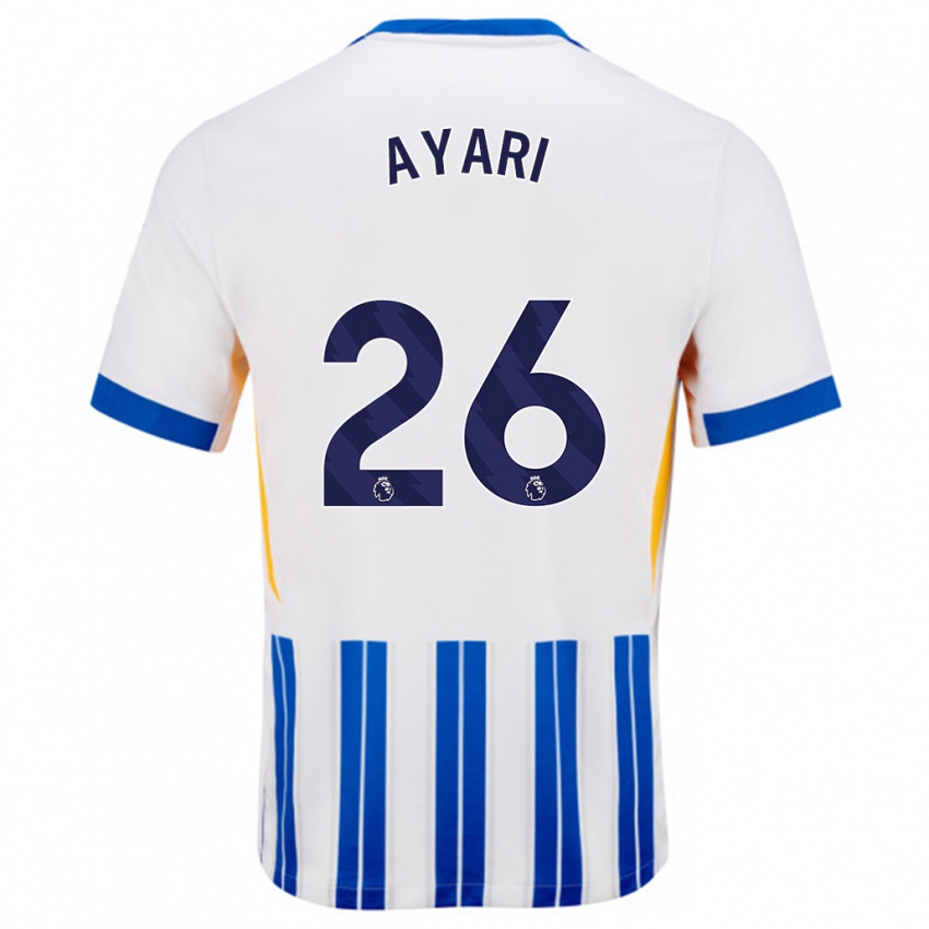 Kinder Yasin Ayari #26 Weiß Blaue Nadelstreifen Heimtrikot Trikot 2024/25 T-Shirt