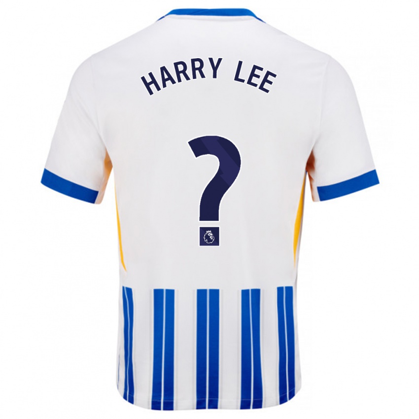 Kinder Harry Lee #0 Weiß Blaue Nadelstreifen Heimtrikot Trikot 2024/25 T-Shirt