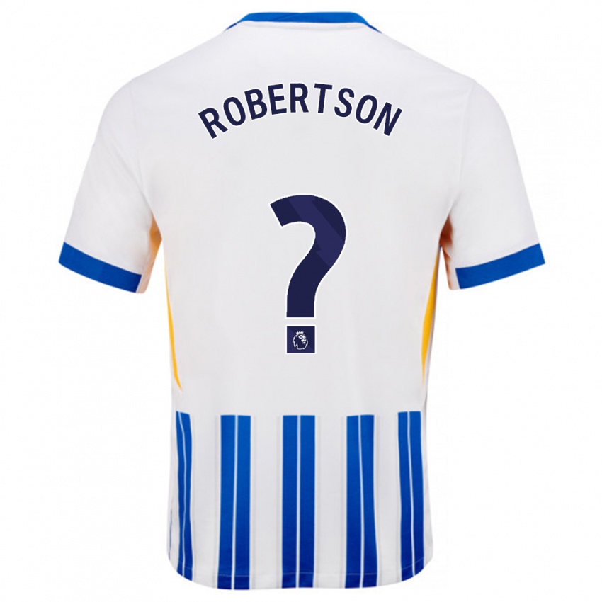 Kinder Josh Robertson #0 Weiß Blaue Nadelstreifen Heimtrikot Trikot 2024/25 T-Shirt