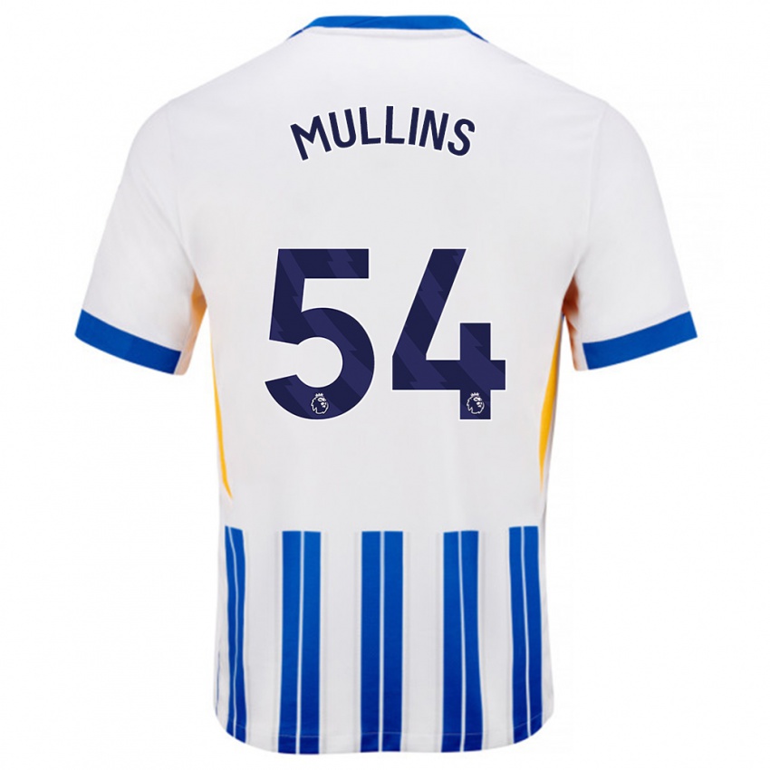 Kinder Jamie Mullins #54 Weiß Blaue Nadelstreifen Heimtrikot Trikot 2024/25 T-Shirt