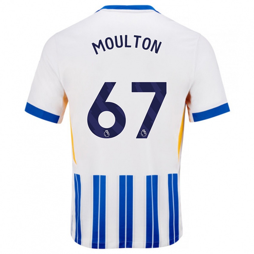 Kinder Remeiro Moulton #67 Weiß Blaue Nadelstreifen Heimtrikot Trikot 2024/25 T-Shirt