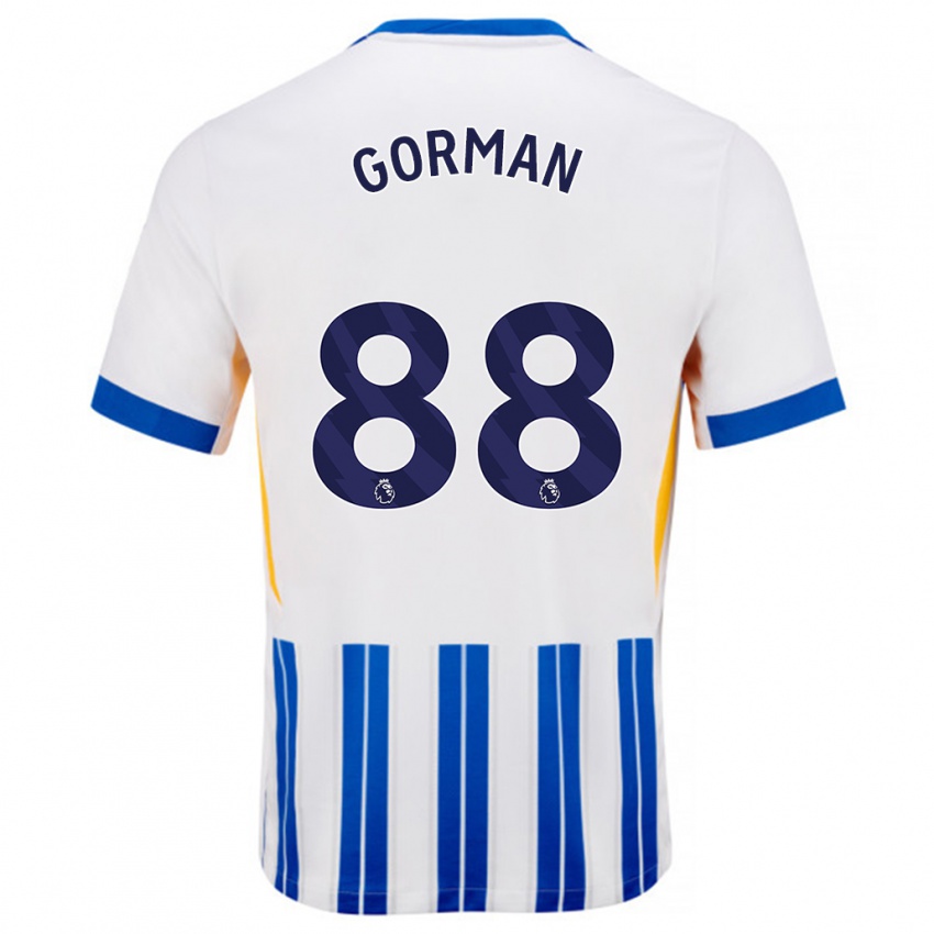 Kinder Ronnie Gorman #88 Weiß Blaue Nadelstreifen Heimtrikot Trikot 2024/25 T-Shirt