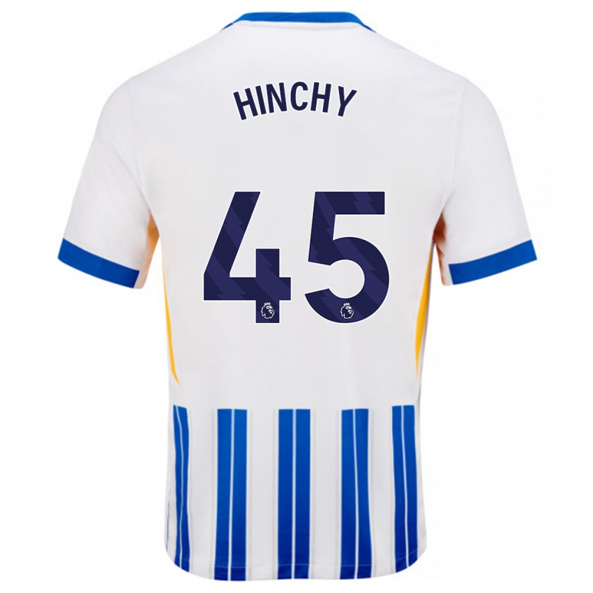 Kinder Jack Hinchy #45 Weiß Blaue Nadelstreifen Heimtrikot Trikot 2024/25 T-Shirt