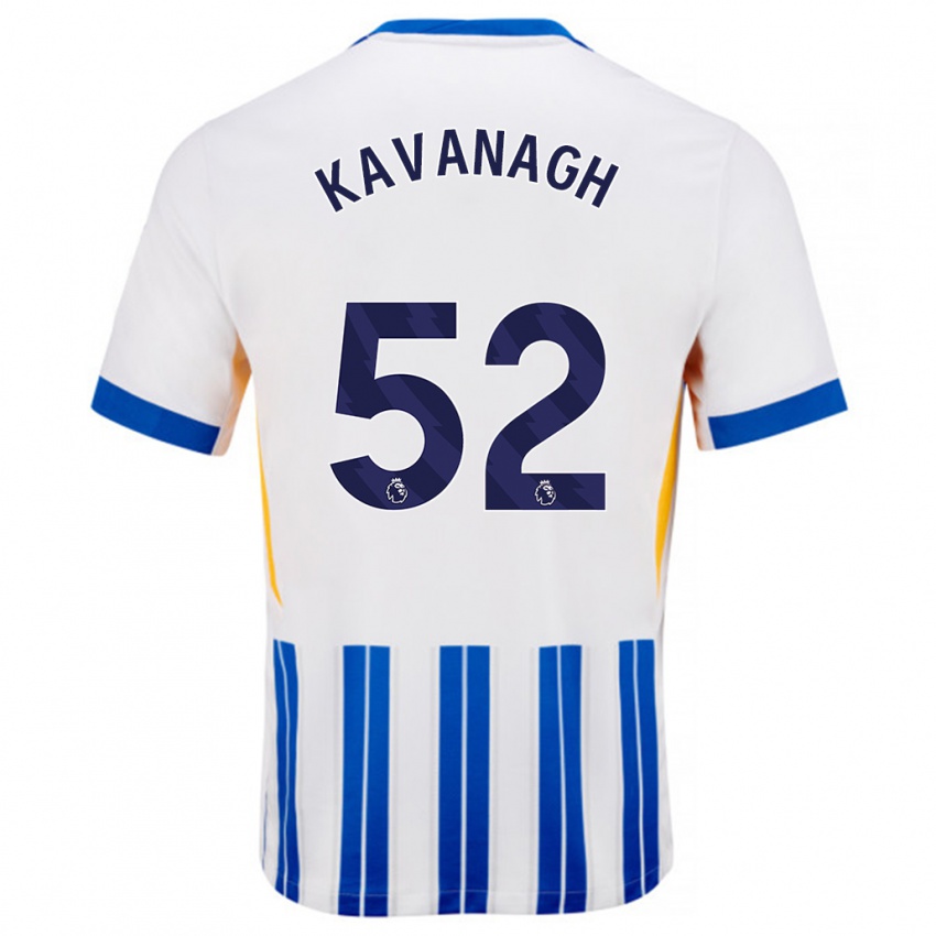 Kinder Leigh Kavanagh #52 Weiß Blaue Nadelstreifen Heimtrikot Trikot 2024/25 T-Shirt