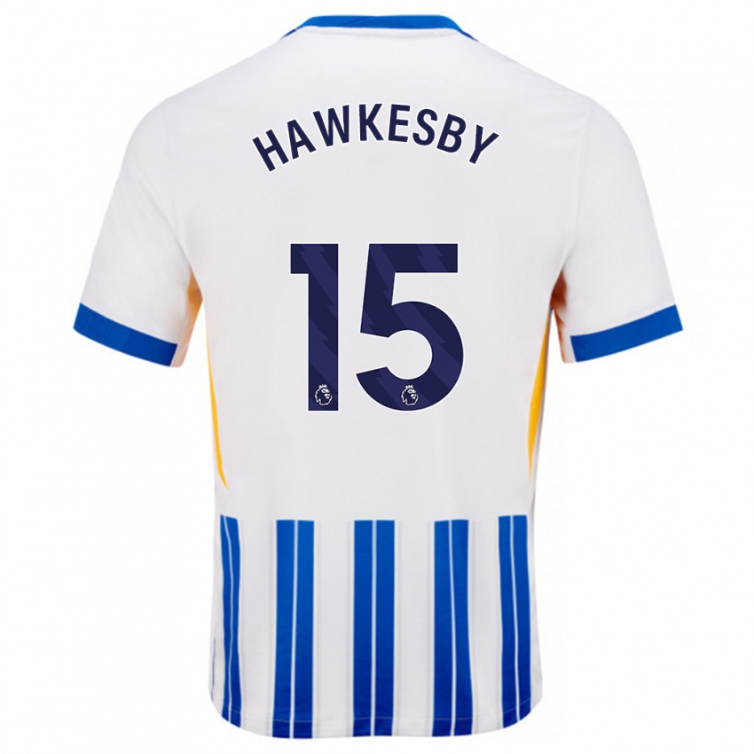 Kinder Mackenzie Hawkesby #15 Weiß Blaue Nadelstreifen Heimtrikot Trikot 2024/25 T-Shirt