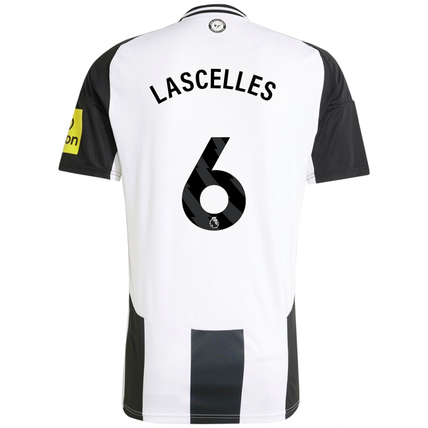 Kinder Jamaal Lascelles #6 Weiß Schwarz Heimtrikot Trikot 2024/25 T-Shirt