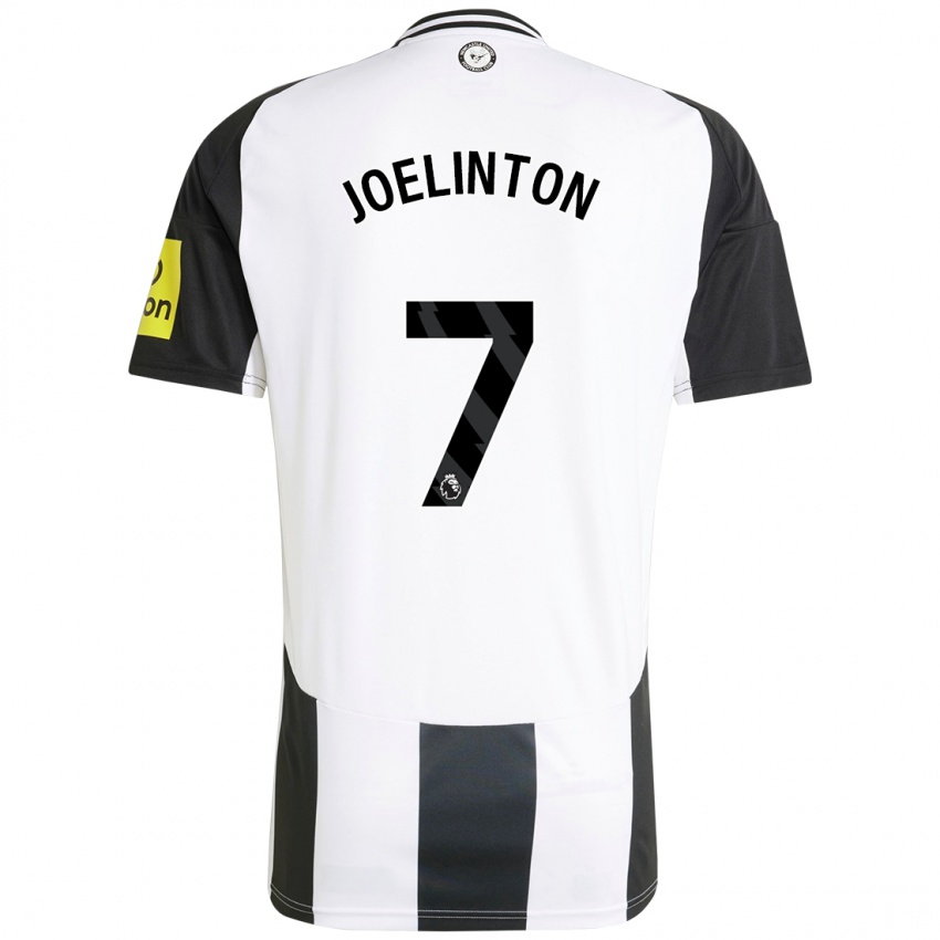 Kinder Joelinton #7 Weiß Schwarz Heimtrikot Trikot 2024/25 T-Shirt