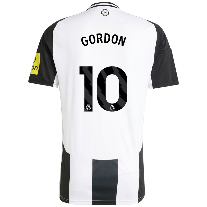 Kinder Anthony Gordon #10 Weiß Schwarz Heimtrikot Trikot 2024/25 T-Shirt