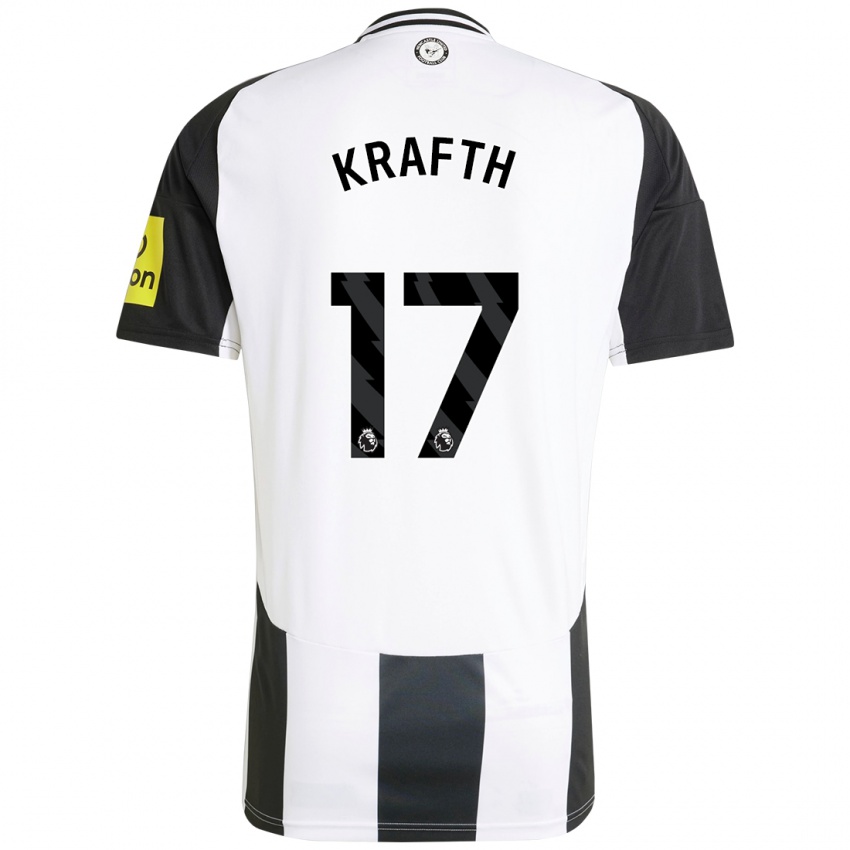 Kinder Emil Krafth #17 Weiß Schwarz Heimtrikot Trikot 2024/25 T-Shirt