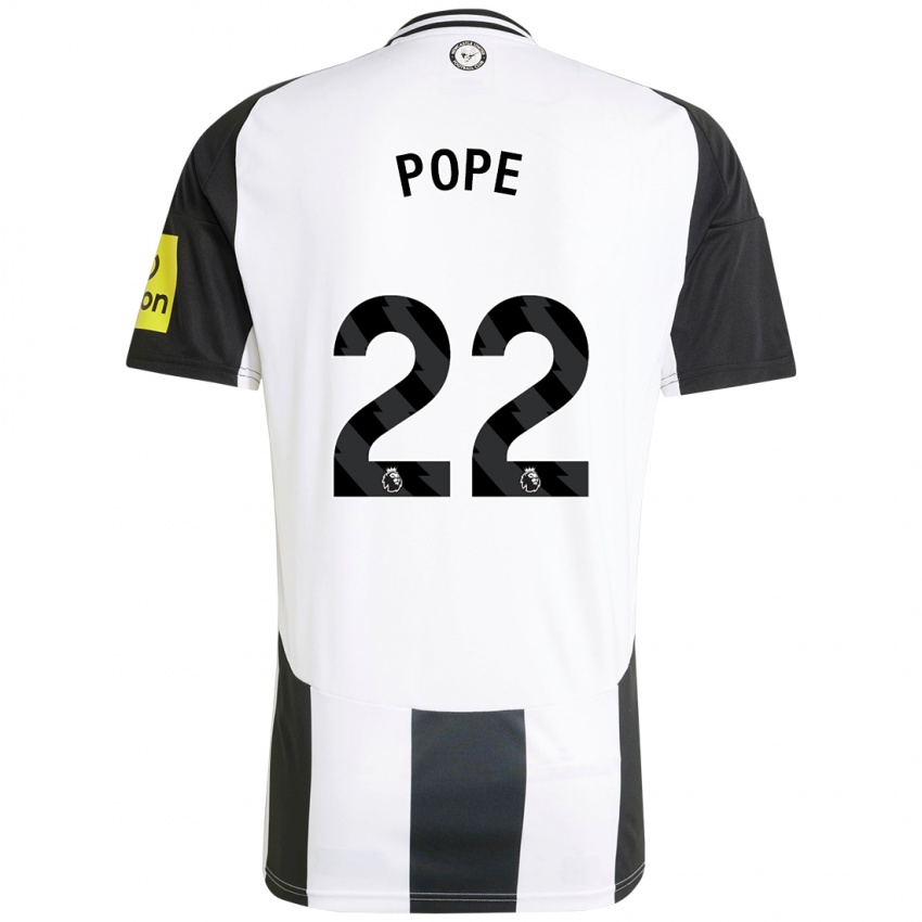 Kinder Nick Pope #22 Weiß Schwarz Heimtrikot Trikot 2024/25 T-Shirt