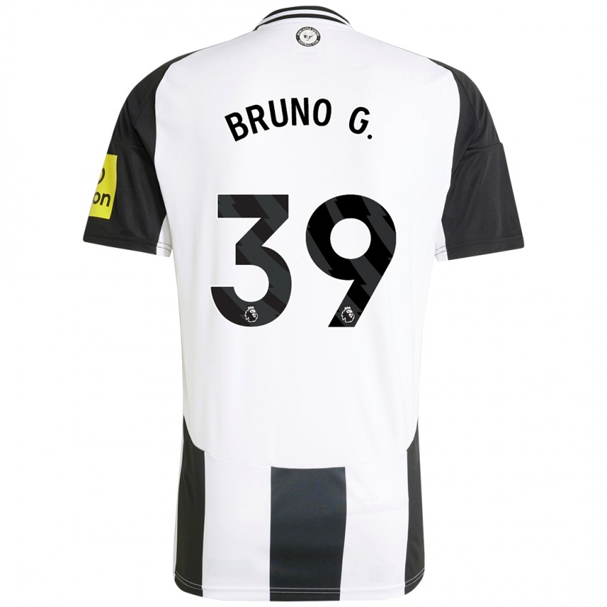 Kinder Bruno Guimaraes #39 Weiß Schwarz Heimtrikot Trikot 2024/25 T-Shirt