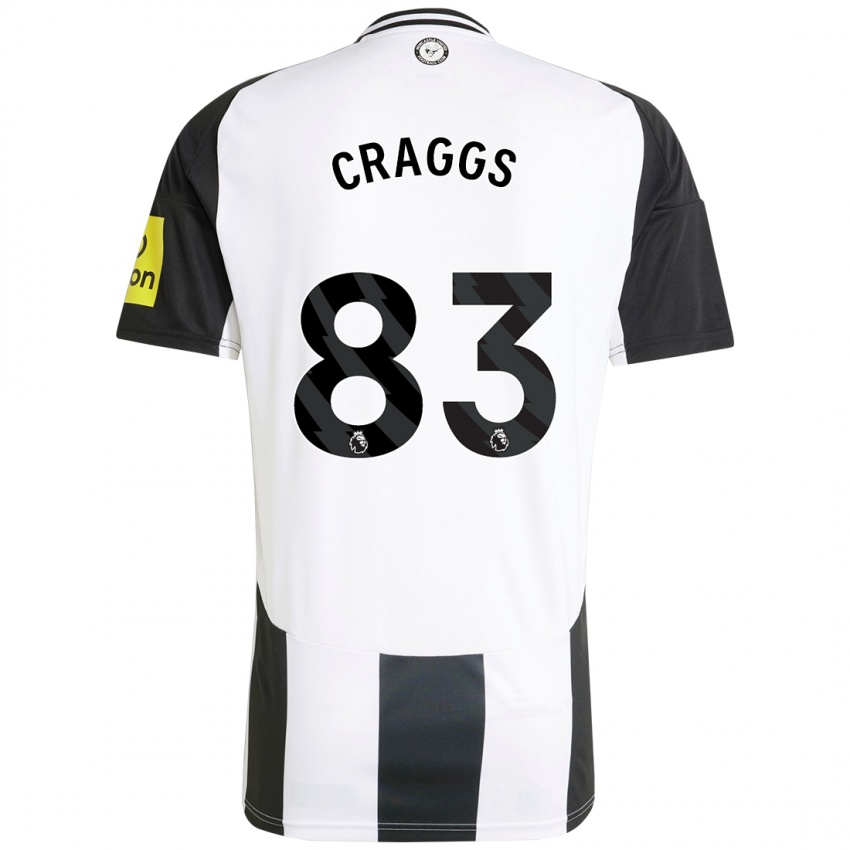 Kinder Luke Craggs #83 Weiß Schwarz Heimtrikot Trikot 2024/25 T-Shirt