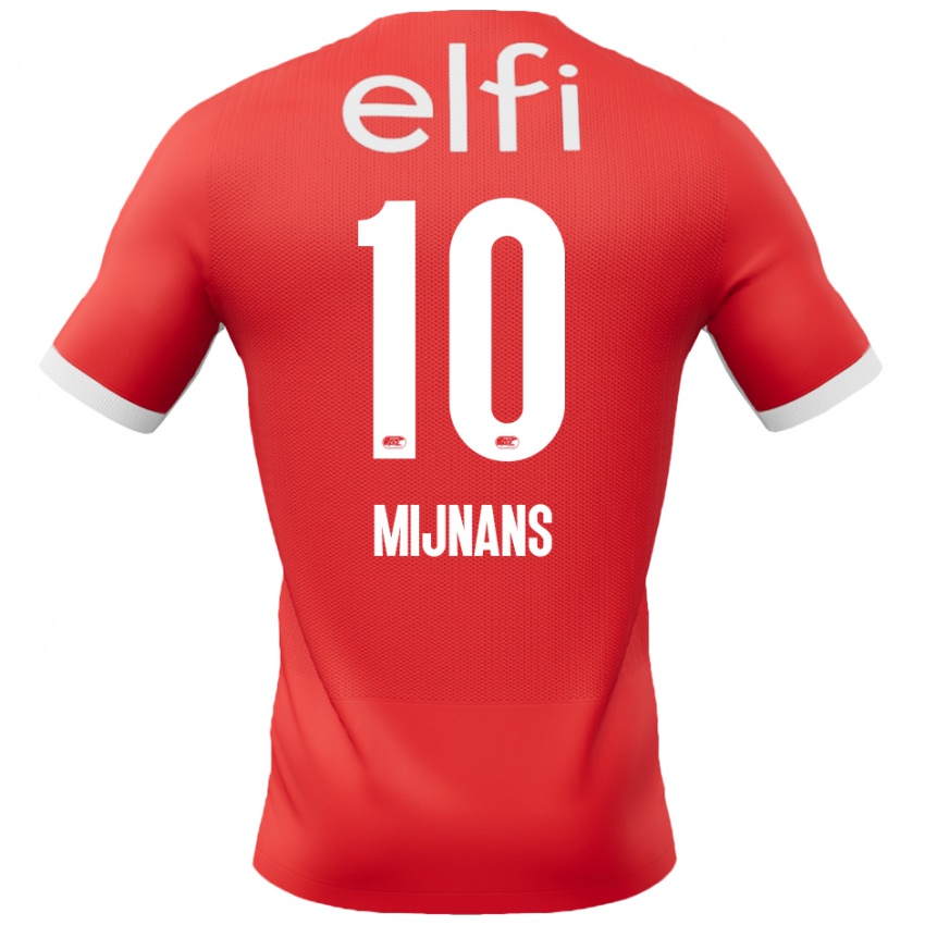 Kinder Sven Mijnans #10 Rot Weiß Heimtrikot Trikot 2024/25 T-Shirt