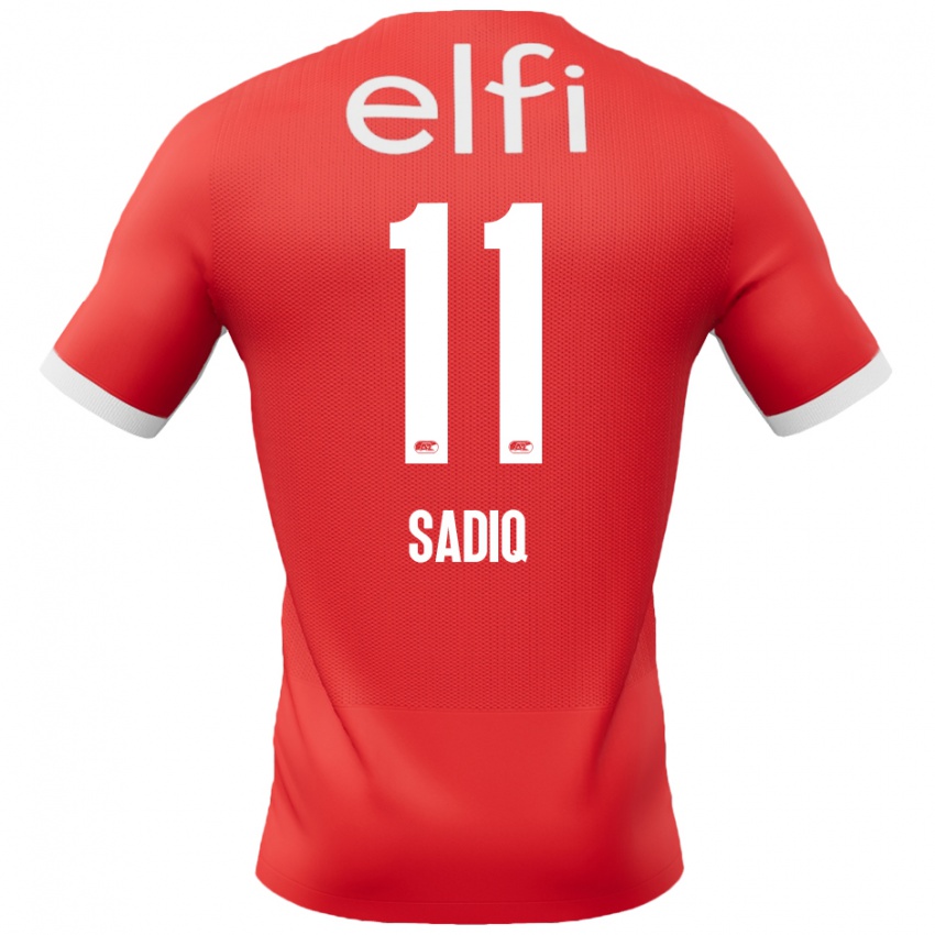 Kinder Ibrahim Sadiq #11 Rot Weiß Heimtrikot Trikot 2024/25 T-Shirt