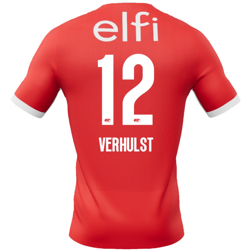 Kinder Hobie Verhulst #12 Rot Weiß Heimtrikot Trikot 2024/25 T-Shirt