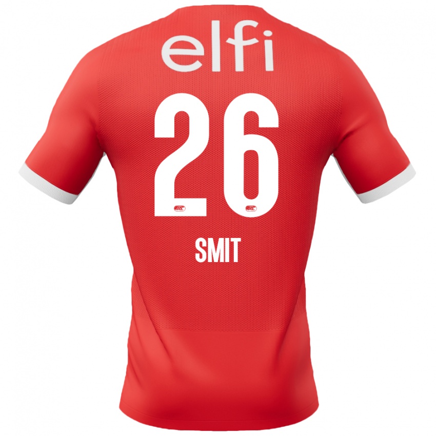 Kinder Kees Smit #26 Rot Weiß Heimtrikot Trikot 2024/25 T-Shirt