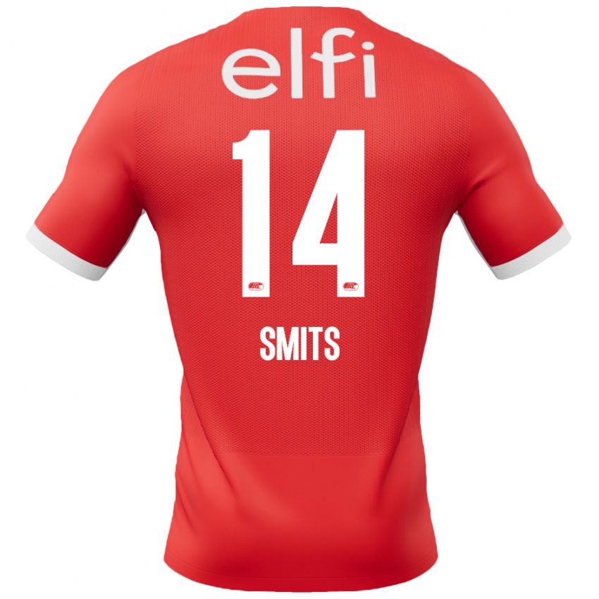 Kinder Anthony Smits #14 Rot Weiß Heimtrikot Trikot 2024/25 T-Shirt