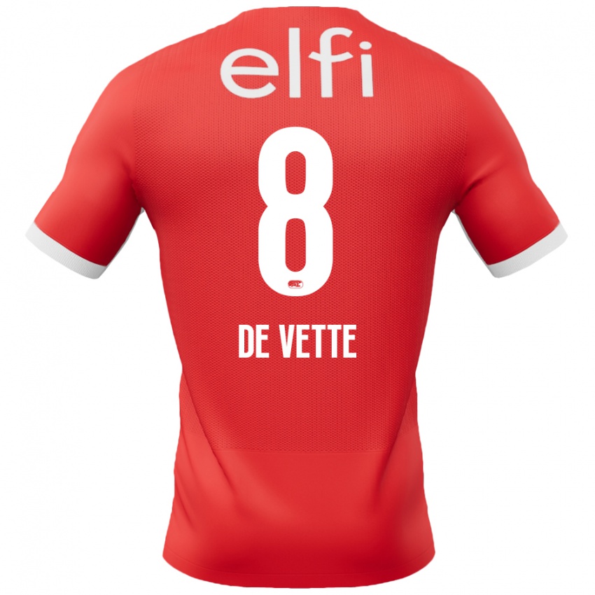 Kinder Manique De Vette #8 Rot Weiß Heimtrikot Trikot 2024/25 T-Shirt