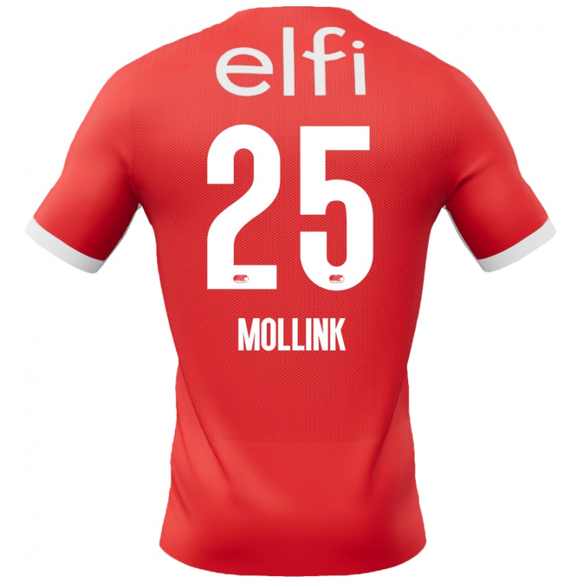 Kinder Yaël Mollink #25 Rot Weiß Heimtrikot Trikot 2024/25 T-Shirt