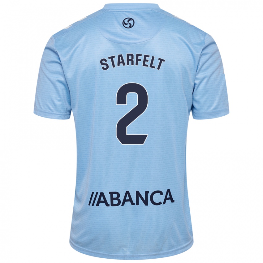 Kinder Carl Starfelt #2 Himmelblau Heimtrikot Trikot 2024/25 T-Shirt