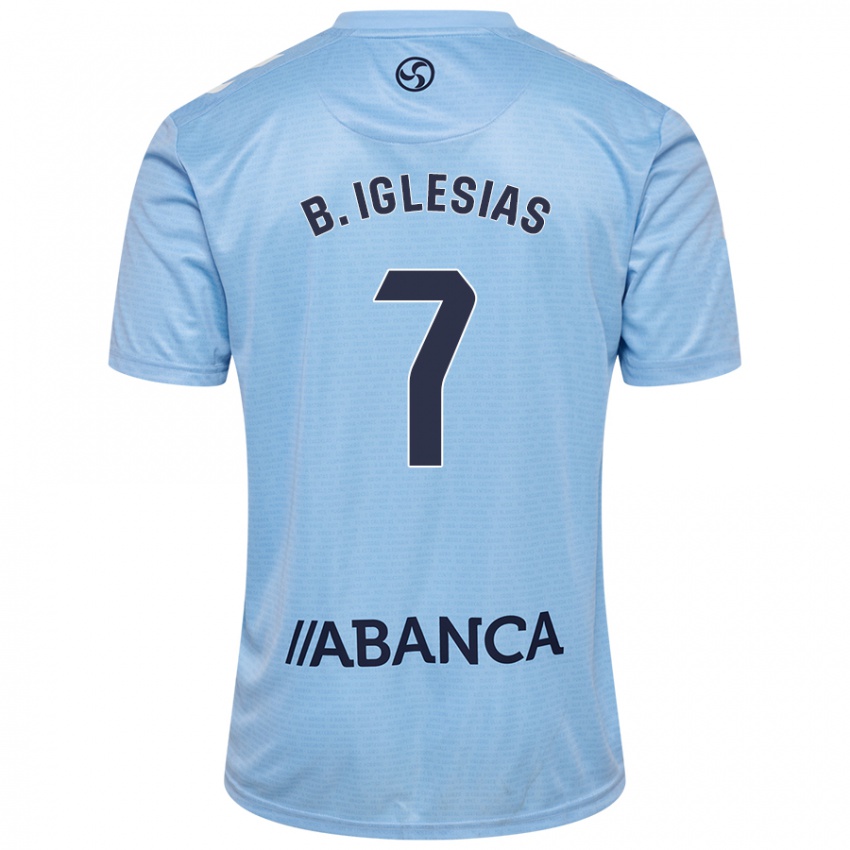 Kinder Borja Iglesias #7 Himmelblau Heimtrikot Trikot 2024/25 T-Shirt