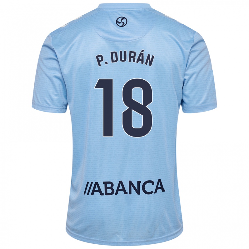 Kinder Pablo Durán #18 Himmelblau Heimtrikot Trikot 2024/25 T-Shirt