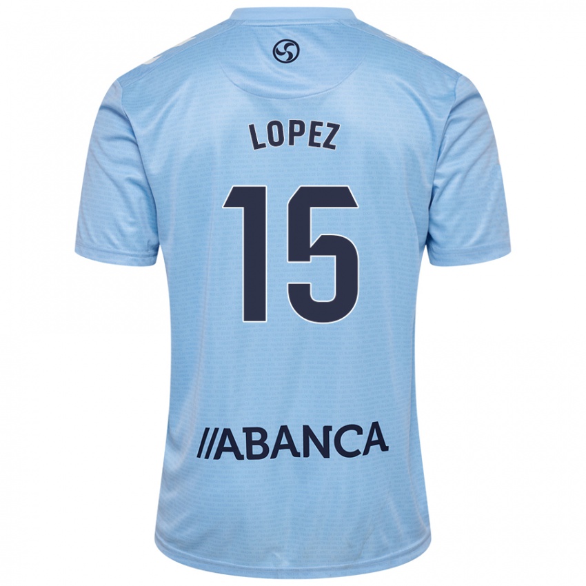 Kinder Fer López #15 Himmelblau Heimtrikot Trikot 2024/25 T-Shirt