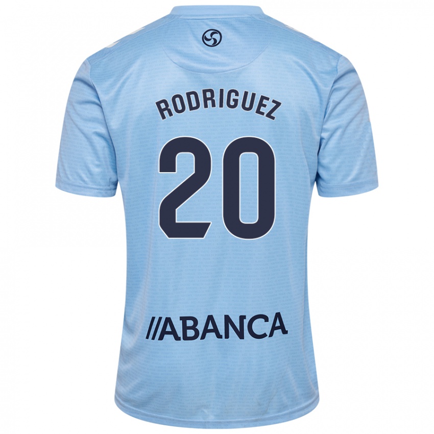 Kinder Javi Rodríguez #20 Himmelblau Heimtrikot Trikot 2024/25 T-Shirt