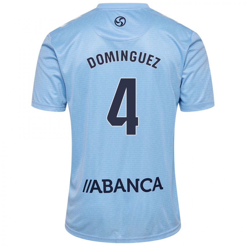 Kinder Javi Domínguez #4 Himmelblau Heimtrikot Trikot 2024/25 T-Shirt