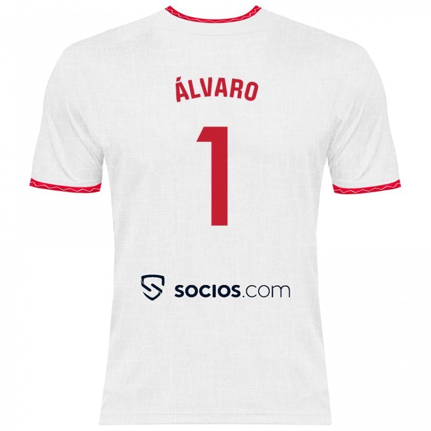 Kinder Álvaro Fernández #1 Weiß Rot Heimtrikot Trikot 2024/25 T-Shirt