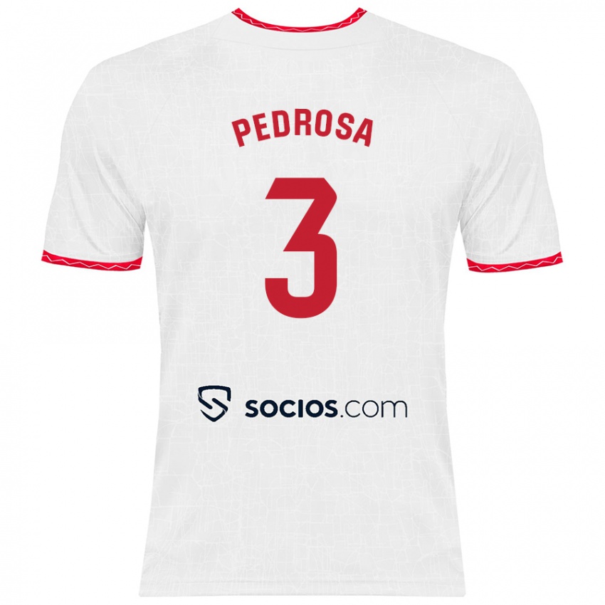 Kinder Adrià Pedrosa #3 Weiß Rot Heimtrikot Trikot 2024/25 T-Shirt