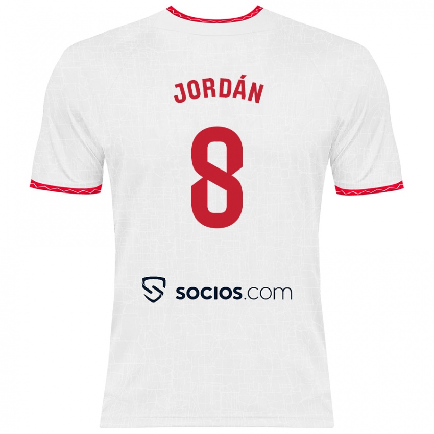 Kinder Joan Jordán #8 Weiß Rot Heimtrikot Trikot 2024/25 T-Shirt