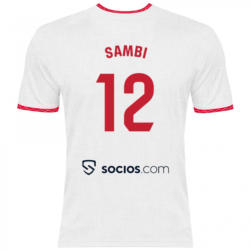 Kinder Albert Sambi Lokonga #12 Weiß Rot Heimtrikot Trikot 2024/25 T-Shirt