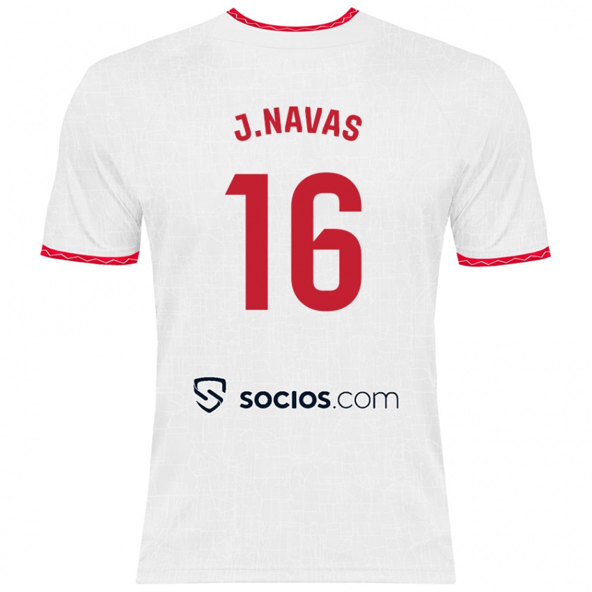 Kinder Jesús Navas #16 Weiß Rot Heimtrikot Trikot 2024/25 T-Shirt