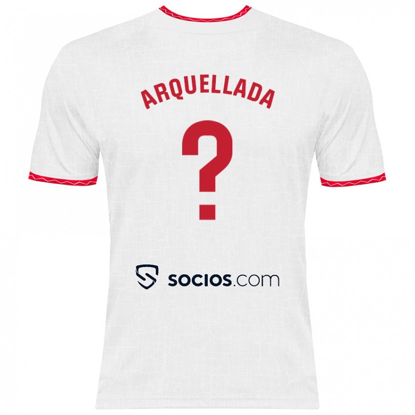 Kinder Álvaro Arquellada #0 Weiß Rot Heimtrikot Trikot 2024/25 T-Shirt