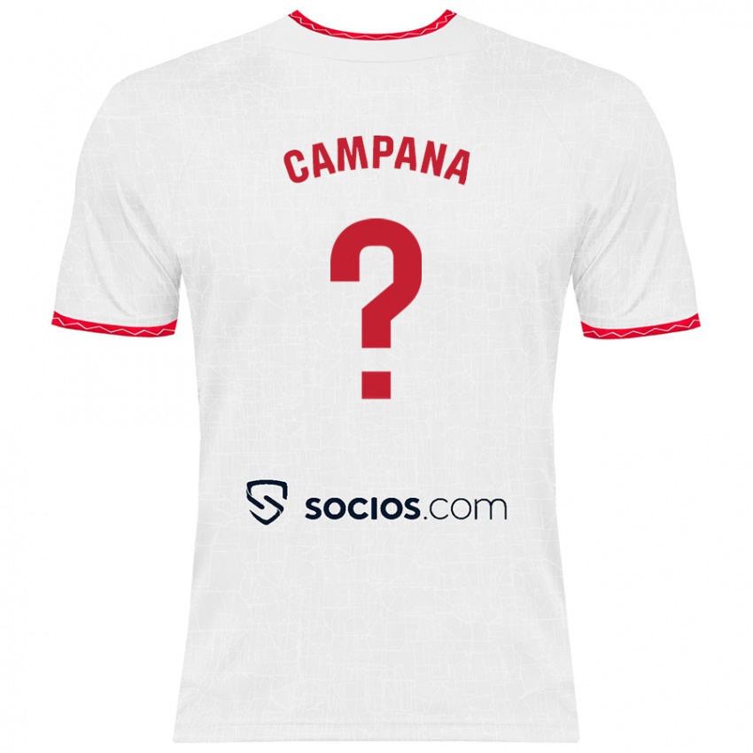 Kinder Massimo Campana #0 Weiß Rot Heimtrikot Trikot 2024/25 T-Shirt