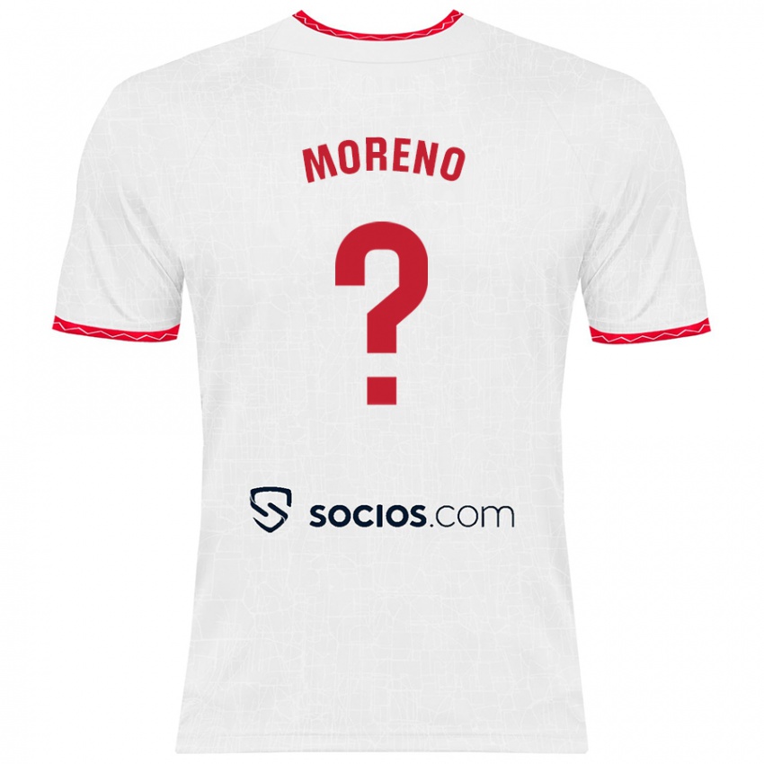 Kinder Jorge Moreno #0 Weiß Rot Heimtrikot Trikot 2024/25 T-Shirt