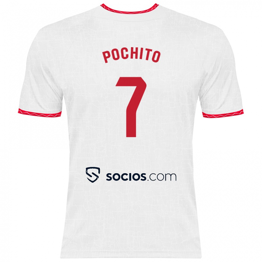 Kinder Pochito #7 Weiß Rot Heimtrikot Trikot 2024/25 T-Shirt