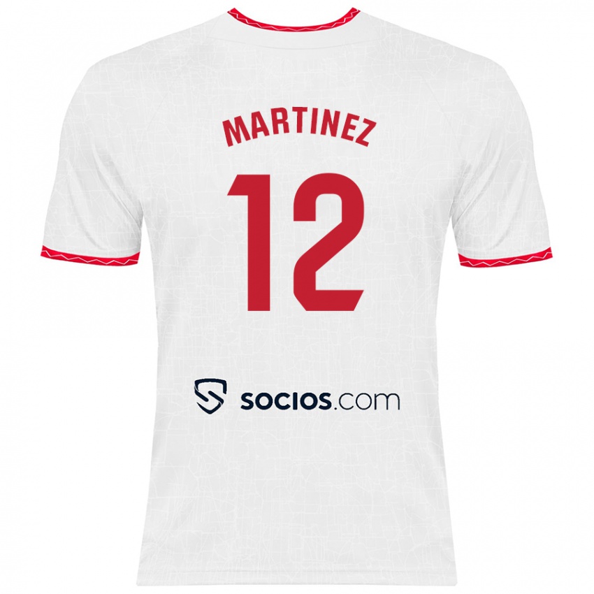 Kinder Gabri Martinez #12 Weiß Rot Heimtrikot Trikot 2024/25 T-Shirt