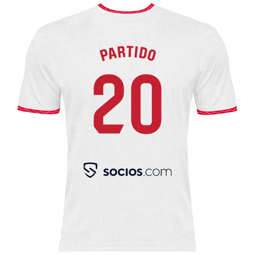 Kinder Paula Partido #20 Weiß Rot Heimtrikot Trikot 2024/25 T-Shirt