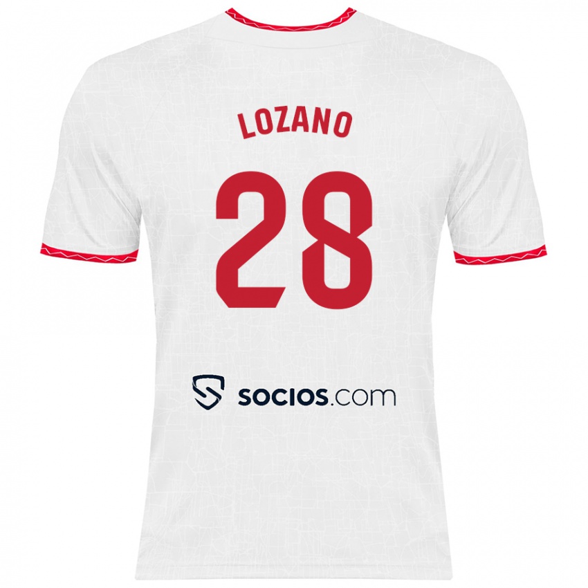 Kinder Elena Lozano #28 Weiß Rot Heimtrikot Trikot 2024/25 T-Shirt