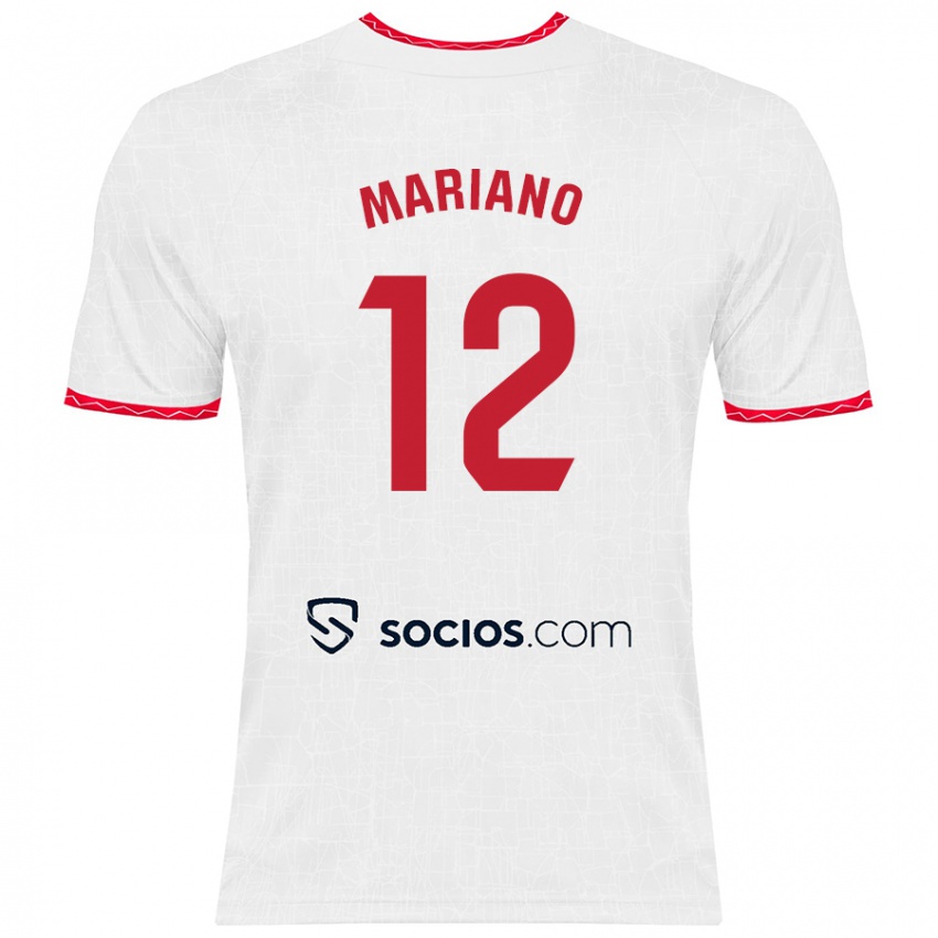 Kinder Mariano Diaz #12 Weiß Rot Heimtrikot Trikot 2024/25 T-Shirt